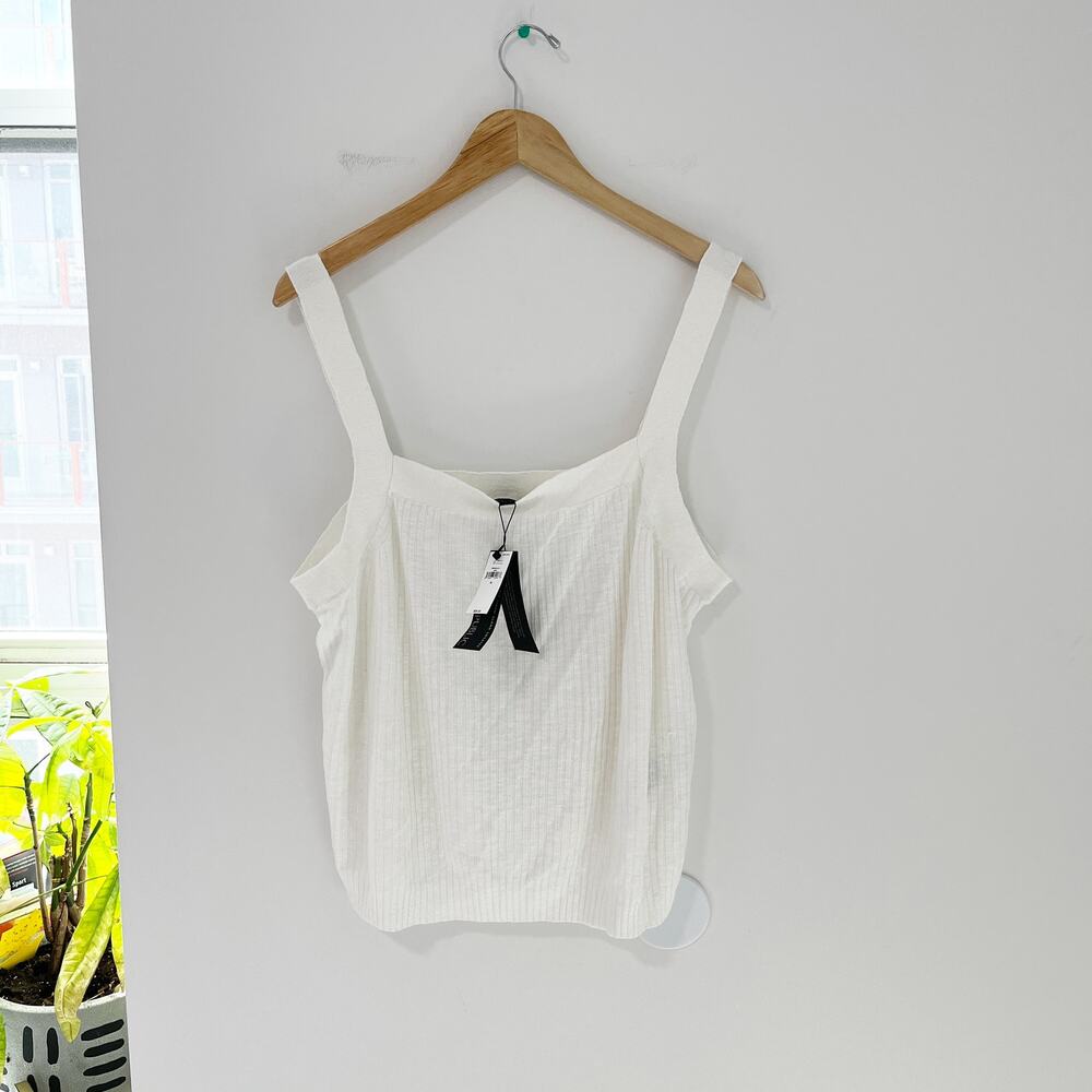 NEW Banana Republic White Linen Blend Tank Size XL